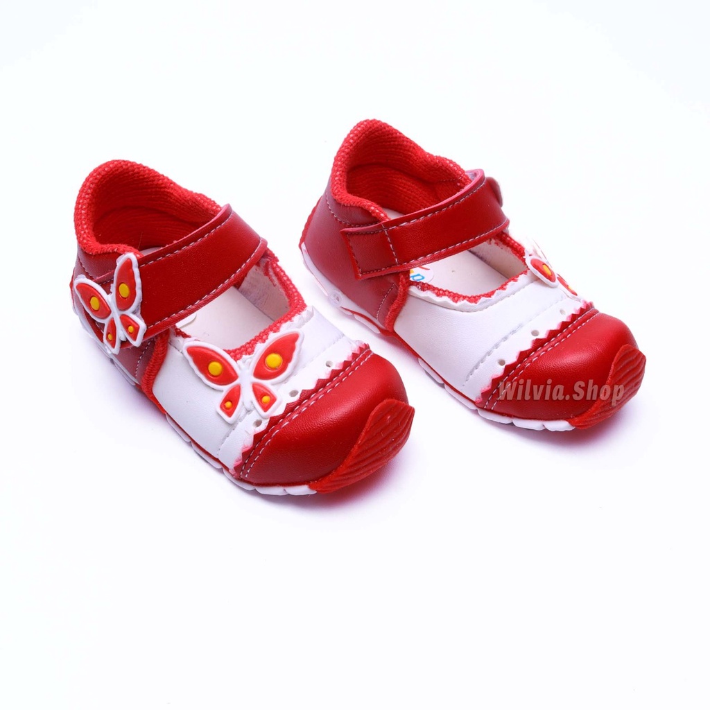 Sepatu Anak Perempuan BUNYI CIT-CIT Model kupu-kupu kecil Usia 1-3 Tahun
