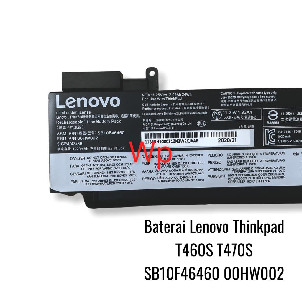 Baterai Laptop Lenovo Thinkpad T460S T470S SB10F46460 00HW022 00HW023