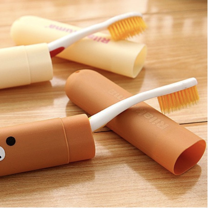 Tempat Sikat Gigi Rilakuma Traveling Kotak Penyimpanan Sikat Gigi Travel Motif Rilakuma - BT013