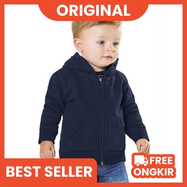 Jaket Anak Laki Laki Umur 1Tahun Sampai Umur 8Tahun Bahan Fleece Warna Basic Polos Tebal