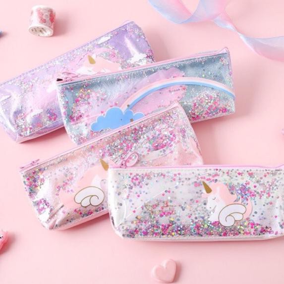 

Modern.. Tempat Pensil Unicorn Glitter Kotak Pensil Glitter motif Unicorn