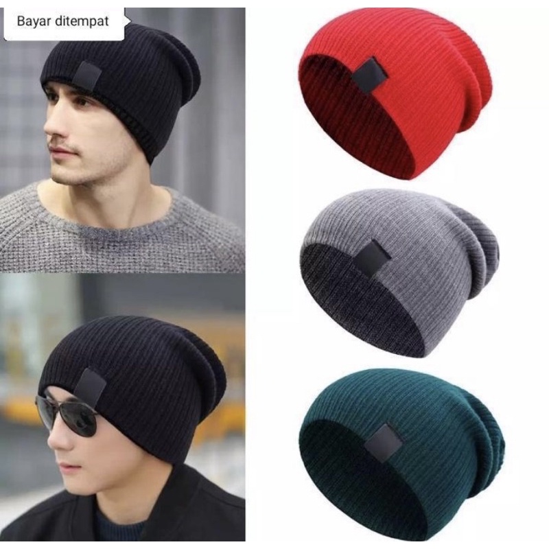 ( NEW )Topi Kupluk Rajut Pria Termurah Kupluk Rajut Tebal Nyaman Dipakai