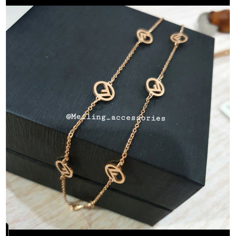 Kalung titanium asli Rosegold Premium Quality Anti karat anti alergi Stainless steel 562