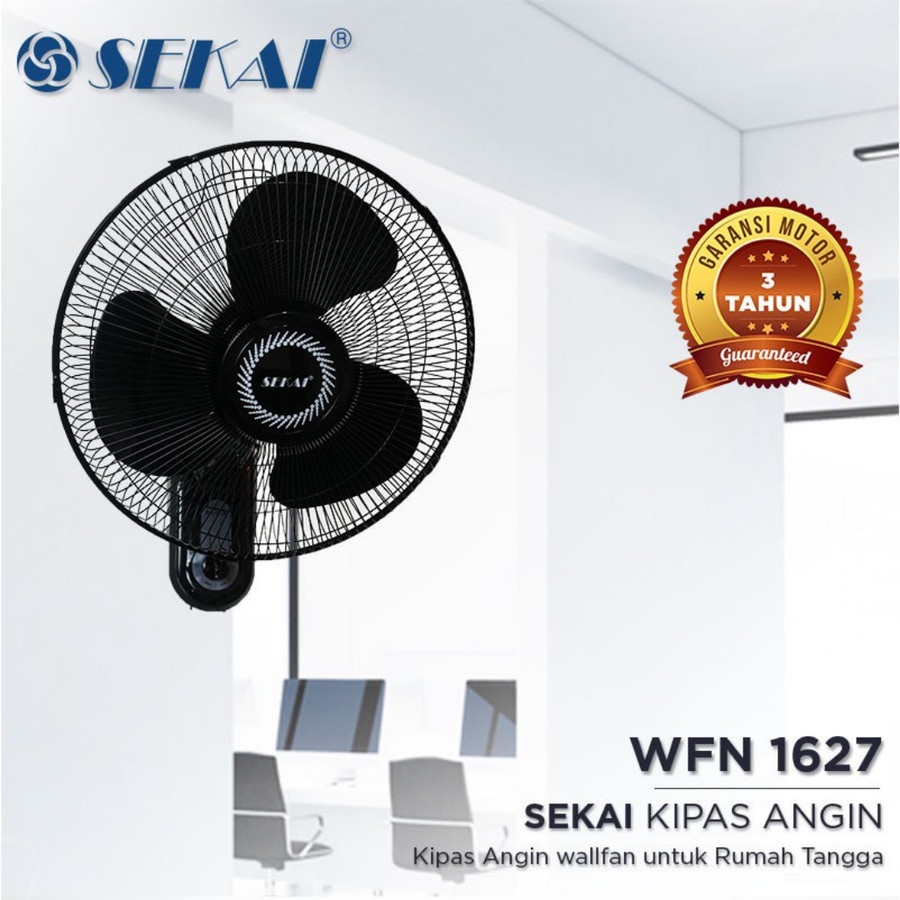 KIPAS ANGIN DINDING 16 INCH SEKAI WF-1627 WALL FAN SEKAI 16 INCH