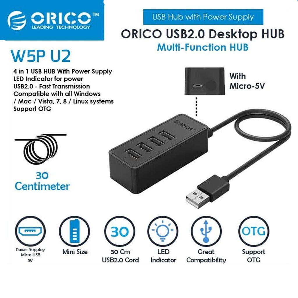 USB Hub Orico W5P U2 30Cm USB 2.0 4 Port USB HUB Orico