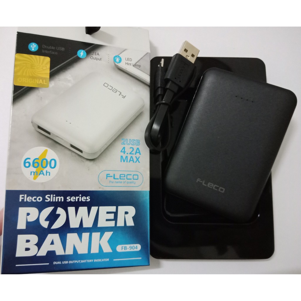 POWER BANK FLECO 6600MAH FAST CHARGING 4.2A