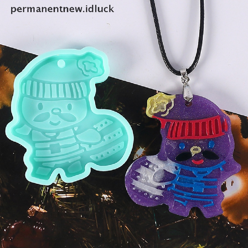 1 Pc Cetakan Resin Kristal Epoksi Bentuk Pohon Natal Rusa Snowflake Bahan Silikon Untuk Gantungan Kunci