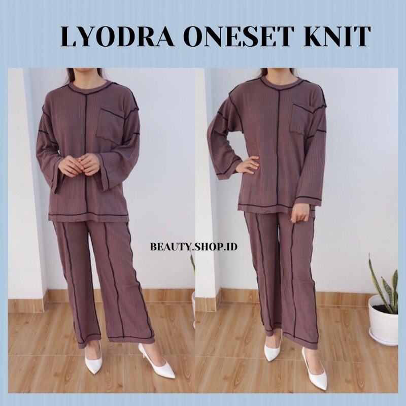 [COD] ONE SET LYODRA KNIT PREMIUM - SETCEL RAJUT WANITA - SETELAN ATASAN &amp; CELANA A2