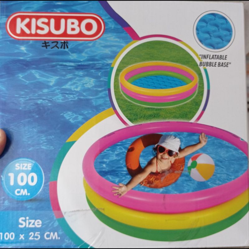 Kolam renang pelangi 3 ring kisubo 1m alas bubble