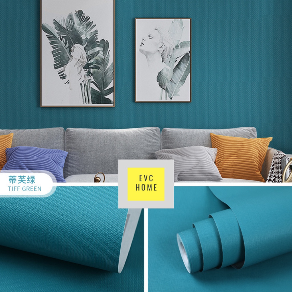 EVCHOME 45CM x 5M Wallpaper Sticker 3D Dinding KOREA PREMIUM - Wallsticker Emboss-Tosca