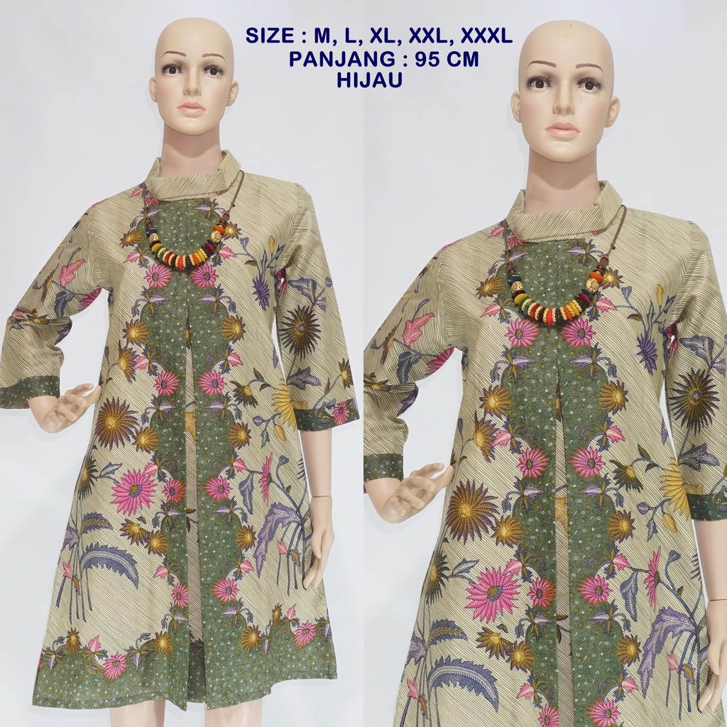 Atasan Dress Batik  Wanita Kembang DSC04500 Shopee Indonesia