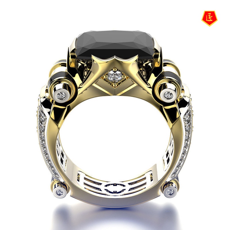 [Ready Stock]Creative Men's Domineering Color Separation Ring