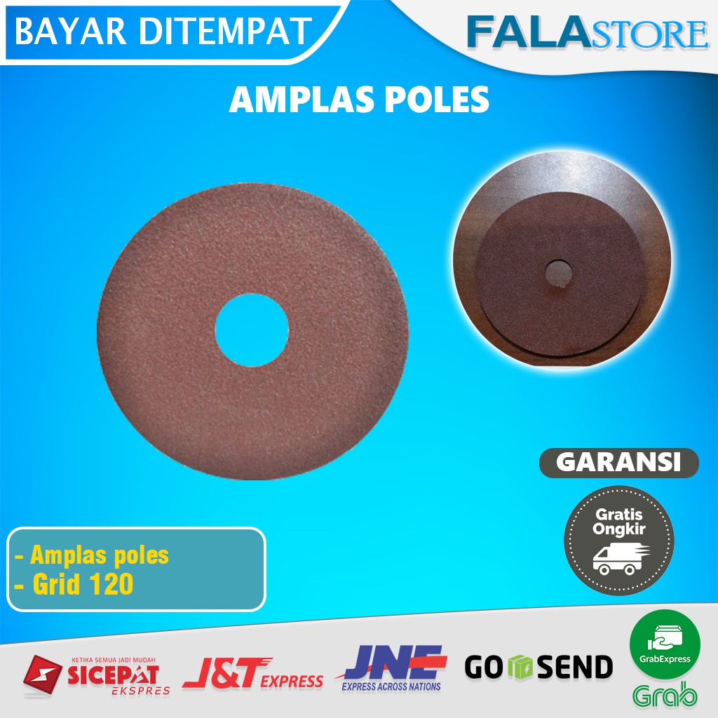 Amplas Ampelas Rempelas Kertas Gosok Bundar Grinda Gerinda Poles Besi Kayu Grid 120