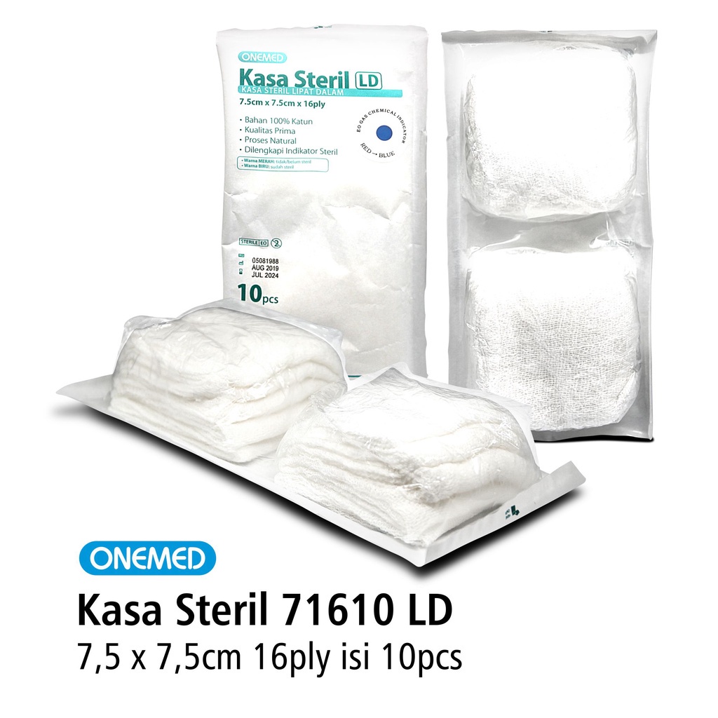 Kasa Steril 71610 LD OneMed 7.5x7.5cm 16 ply 10 pcs OM