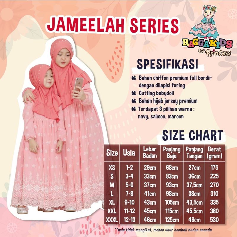 RAGGAKIDS Gamis Anak princess | gamis bordir cantik Jameelah series