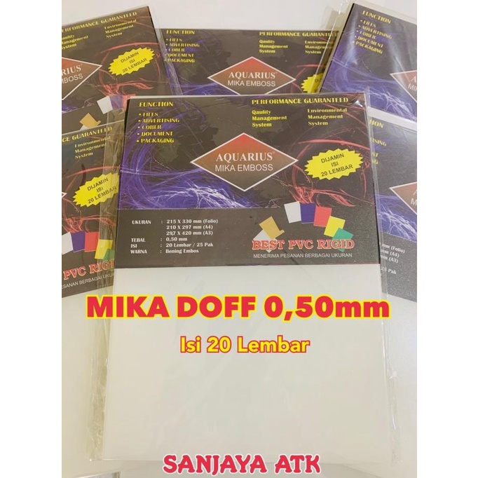 

Cover Mika Plastik Jilid Doff Atau Pp Pasir 0.50 Mm Folio Isi 20Lembar Terlaris