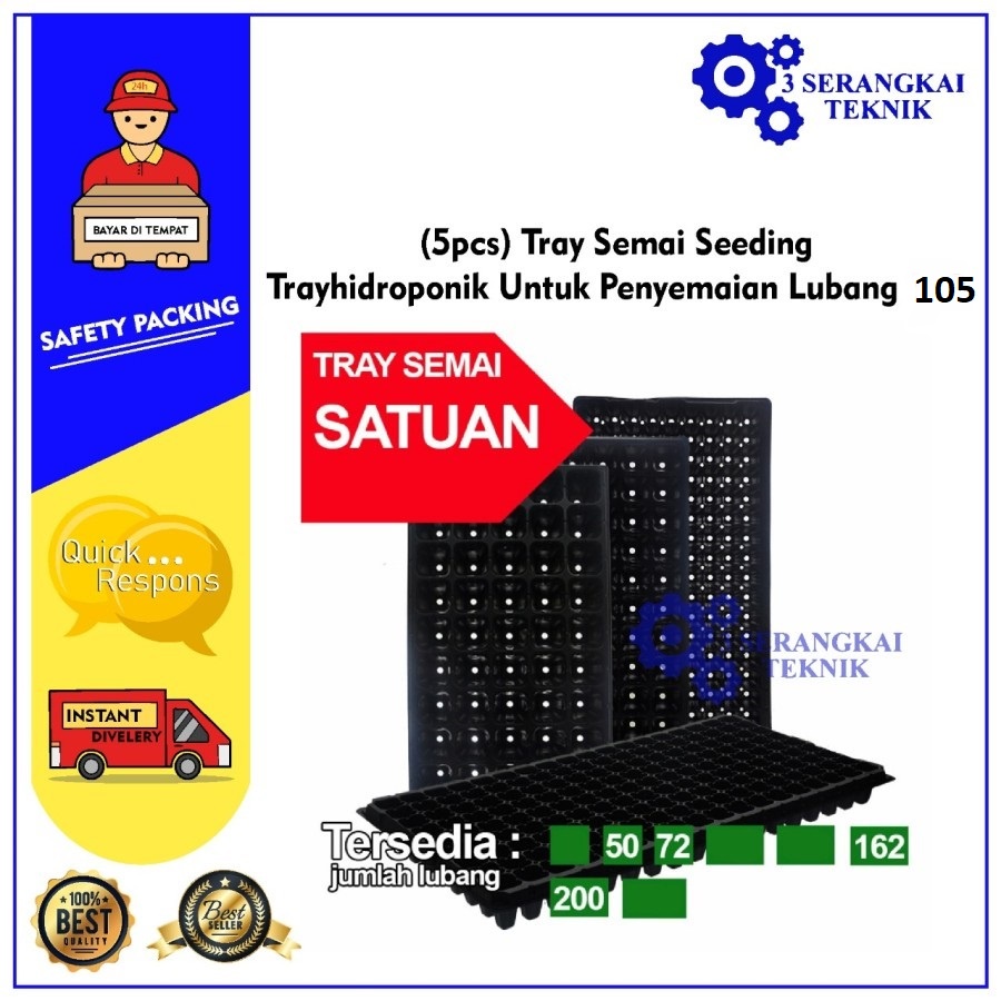 Tray Semai Seeding Tray hidroponik Untuk Penyemaian Lubang 105