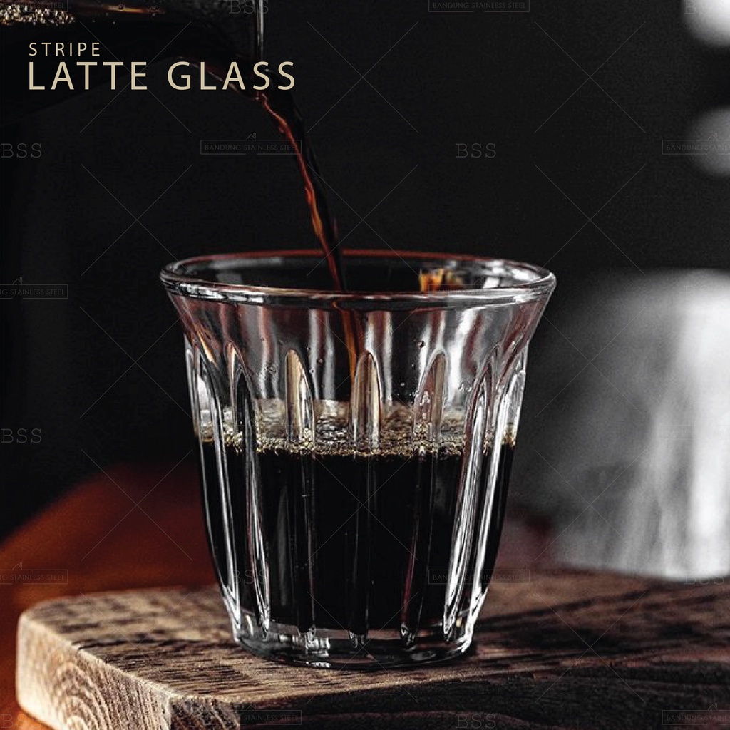 Gelas Kopi Susu Cangkir 200ml Putih Australia Latte Coffee Glass Simple Vintage Bomber