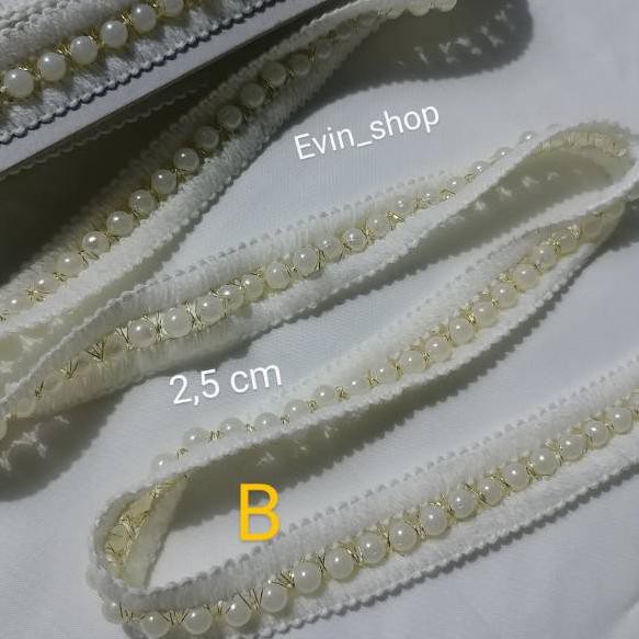 

Ready stock ip Renda Mutiara per 1 yard =90 cm QZ Pasti Murah`