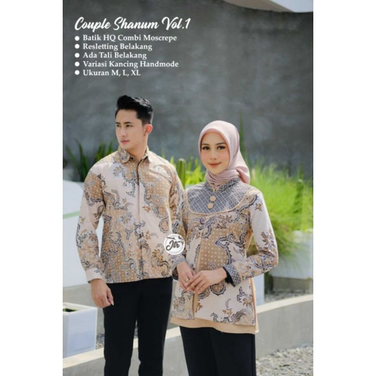 Batik Couple Modern Baju Batik Wanita Blouse Batik Kantor Atasan Batik Kerja Wanita Lengan Panjang Seragam Batik M L XL XXL