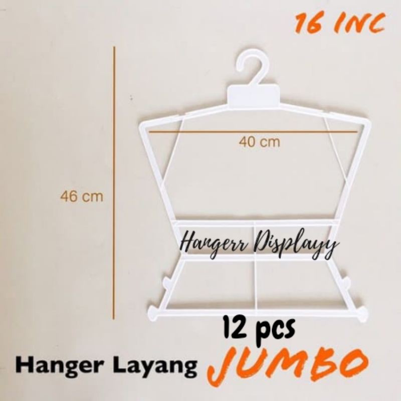 Hanger Setelan Layang 09 Dewasa Jumbo XL | Display Gantungan Baju Serbaguna (1 Lusin)
