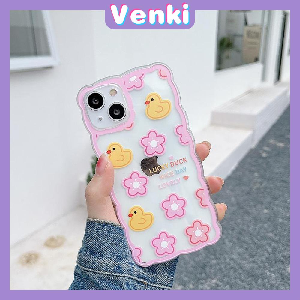 iPhone Case Silicone Soft Case Clear Case Wave Non-Slip Shock Resistant Camera Full Coverage Protection Flower Duck For iPhone 13 Pro Max iPhone 12 Pro Max iPhone 11 iPhone 7 Plus