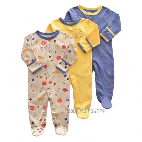 SLEEPSUIT Mamas Papas 3in1 PREMIUM QUALITY Sleepsuit Bayi Pajamas Tutup Kaki Baju Tidur Bayi Jumpsuit Mama Papa Baju Bayi Katun Halus Lengan Panjang Kaki Panjang Romper Panjang Ballerina Dino City Cars Shabby