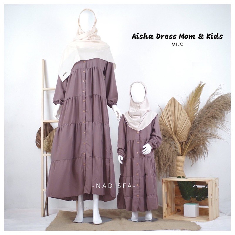 MINI AISHA DRESS ANAK GAMIS COUPLE MOM AND KIDS