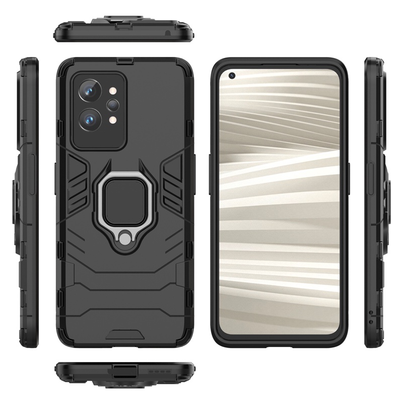 Casing Armor Shockproof + Stand Holder Magnetik Untuk Realme GT Neo 2 GT2 Pro GT Master