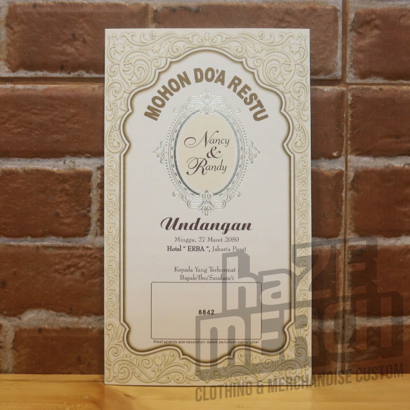 

Undangan Pernikahan / UD-8842 / Undangan Murah / haze merchandise