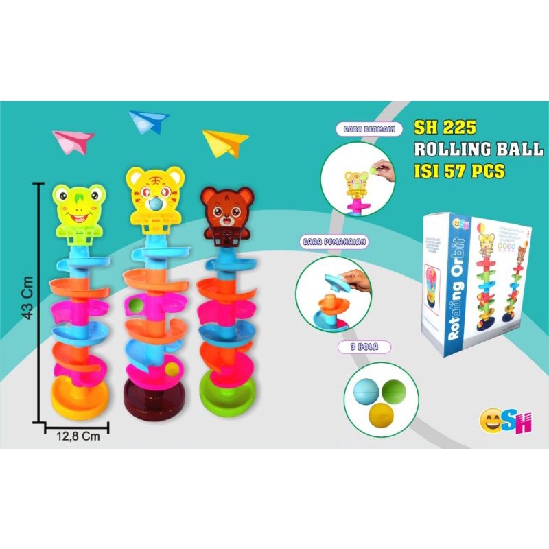 SH 225 MAINAN ROLLING BALL / mainan bola putar anak lucu