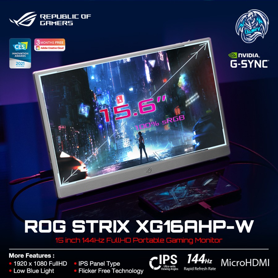 Asus ROG Strix XG16AHP-W 15.6inch 144Hz Portable Gaming LED Monitor