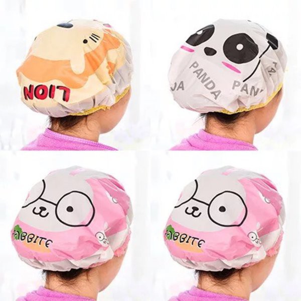 Shower Cap Karakter Penutup Kepala Anti Air Motif Kartun Shower cap