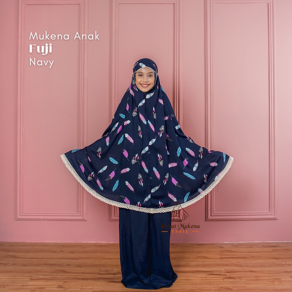 Pusat Beli Mukena Tasik - Mukena Anak (5-13 Tahun) 2in1 Katun Rayon Bali Travelling Fuji