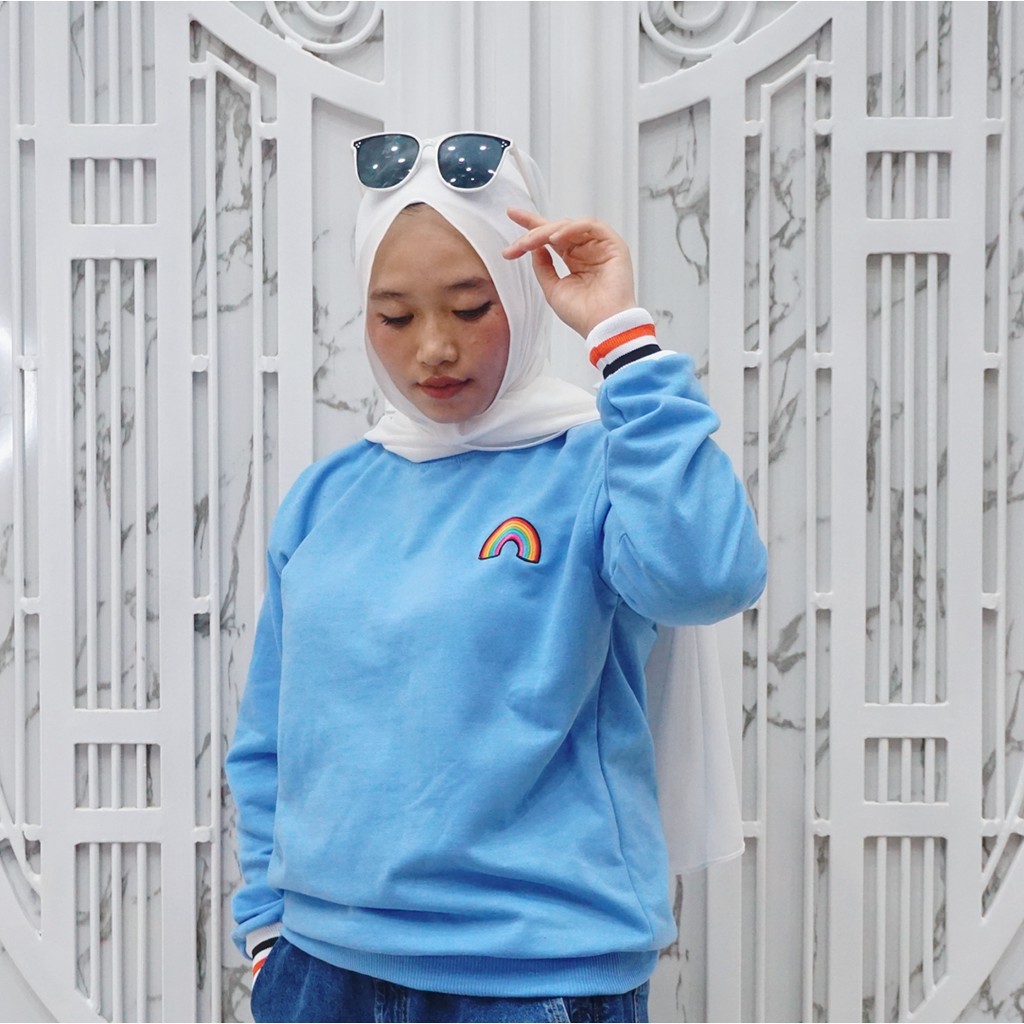 RAINBOW SWEATER II SEWATER CRAWNECK PELANGI