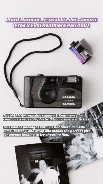 Ilford Harman Re-usable Film Camera (Free 2 Film Kentmere Pan 400)-1