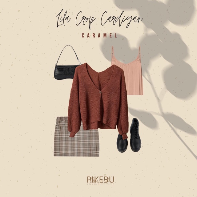 Lila Crop Cardigan Rajut Premium Tebal Cardigan Kancing Oversize-5