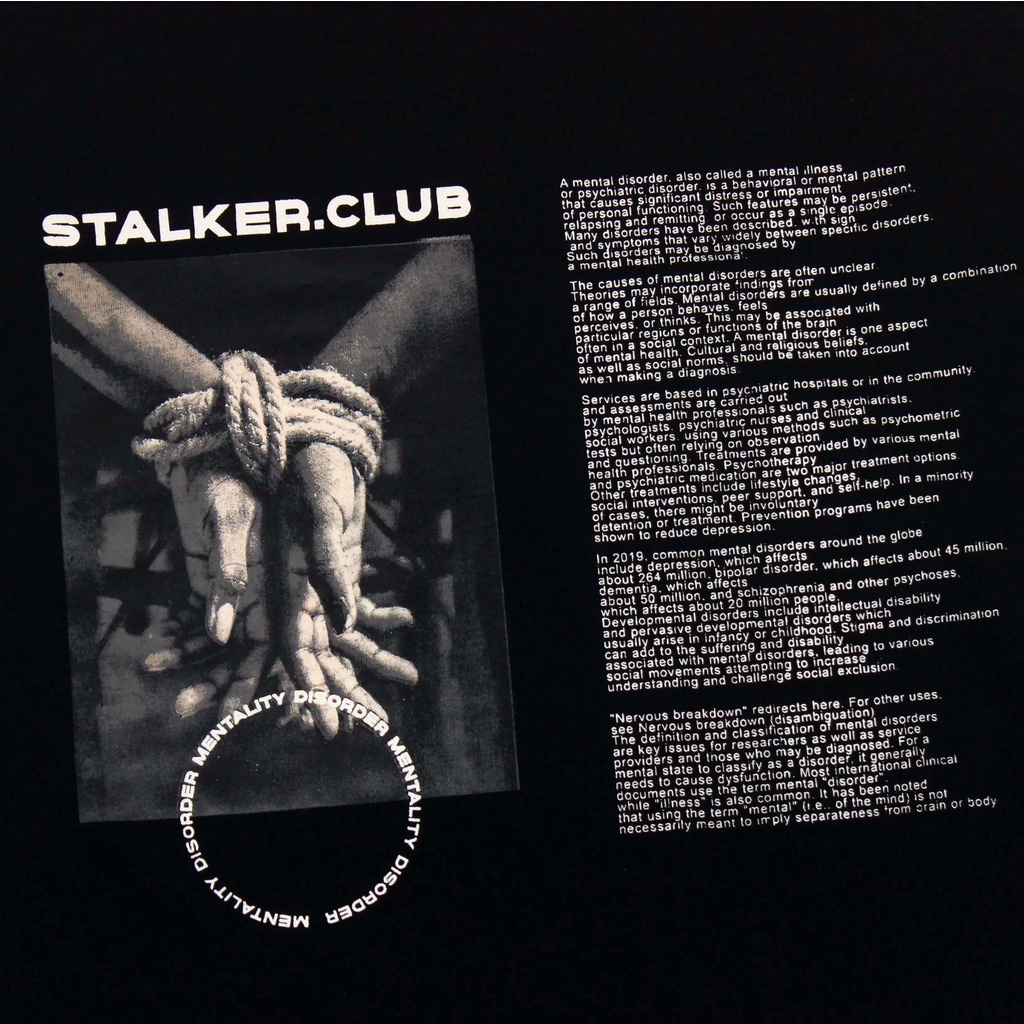 Stalker Longsleeve / Kaos Lengan Panjang - Mental Disorder Hitam