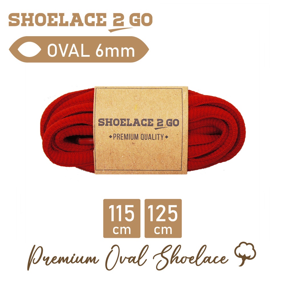 SHOELACE 2 GO PREMIUM TALI SEPATU LONJONG OVAL F1 - RED