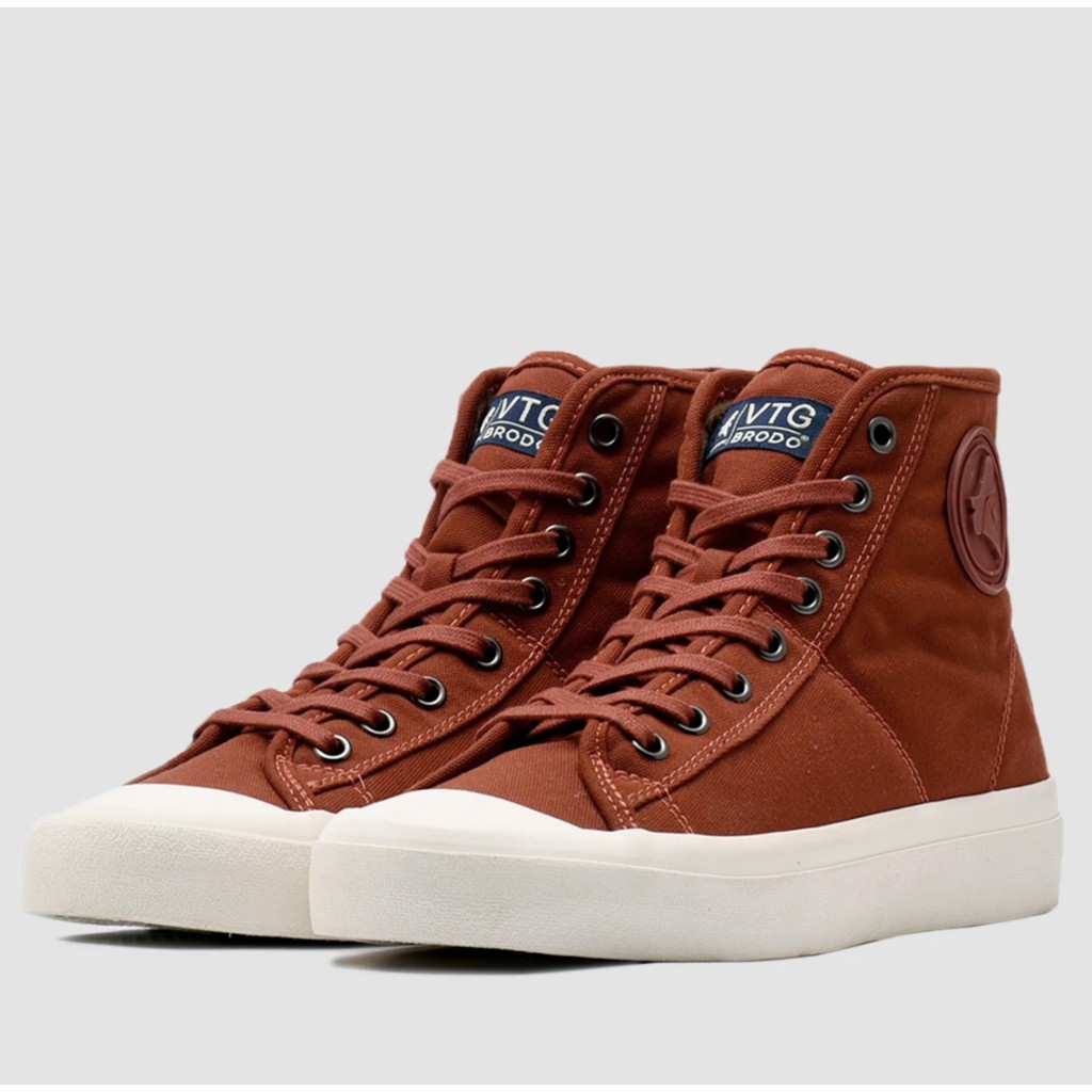 Sepatu Brodo Vintage/Vantage V2 Hi (Mocha/Navy/Fullblack/Teracota/Natural White/Black White/Camel/Olive)-Teracota
