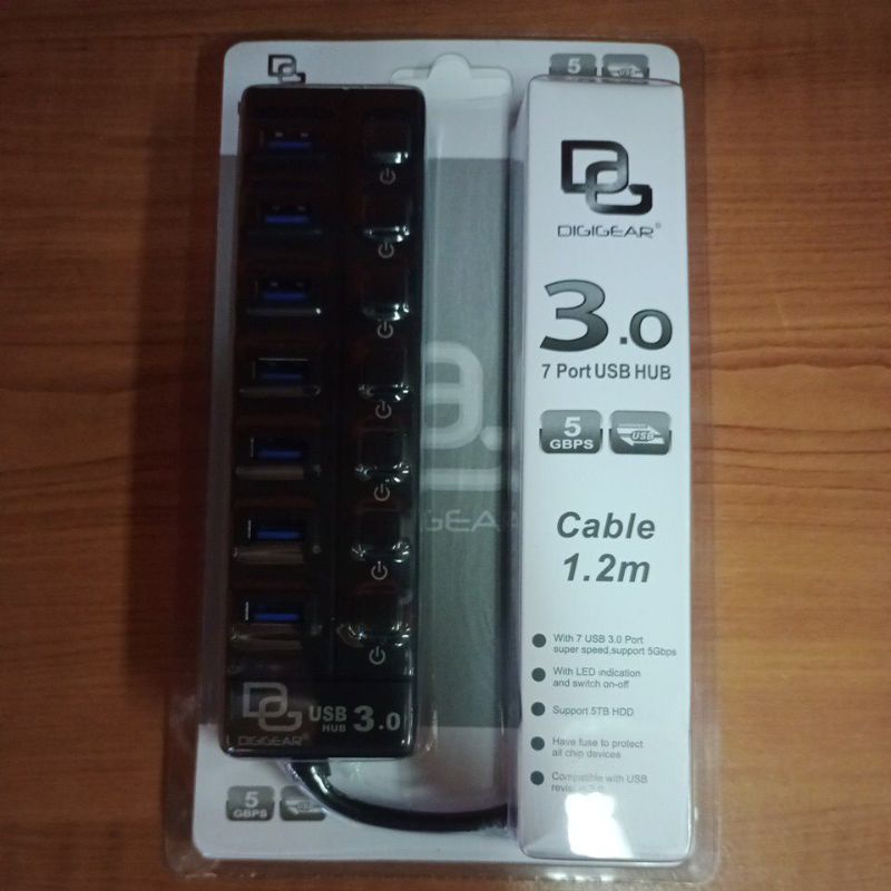 USB HUB 3.0 7 port by DIGIGEAR HIGH SPEED 1.2 meter