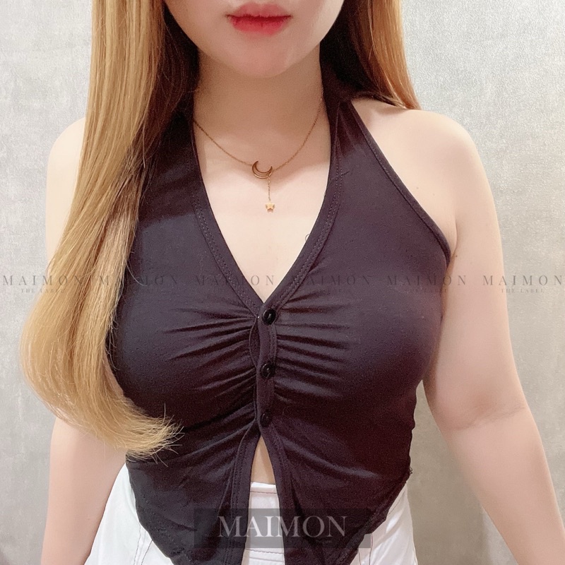 Collar Backless Top | Atasan Sexy Korean Fashion | Maimon Grosir