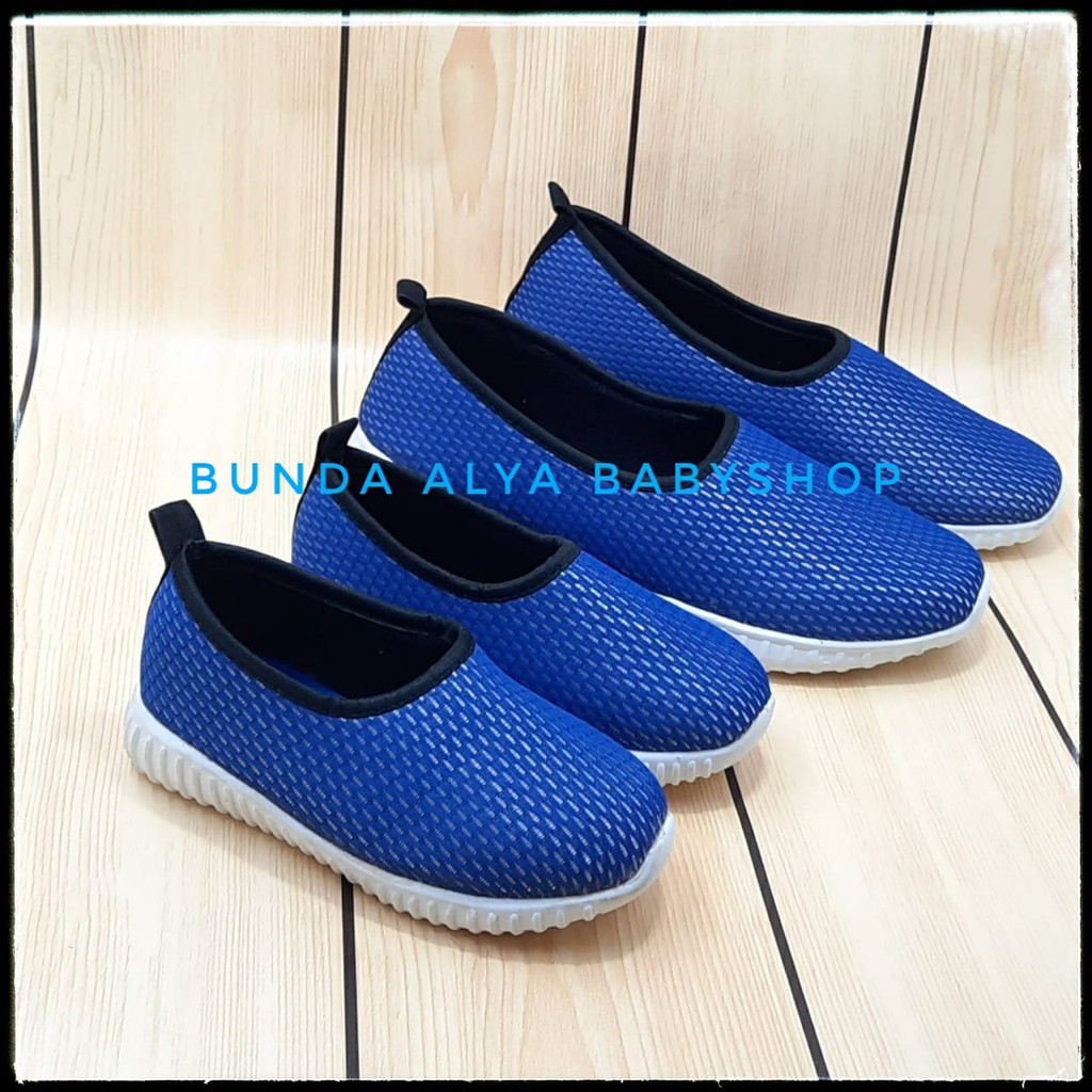 Sepatu Anak Perempuan Usia 1 - 7 Tahun BIRU Lentur - Sepatu Anak Cewek Cowok Sporty Size 22 - 35 Elastis