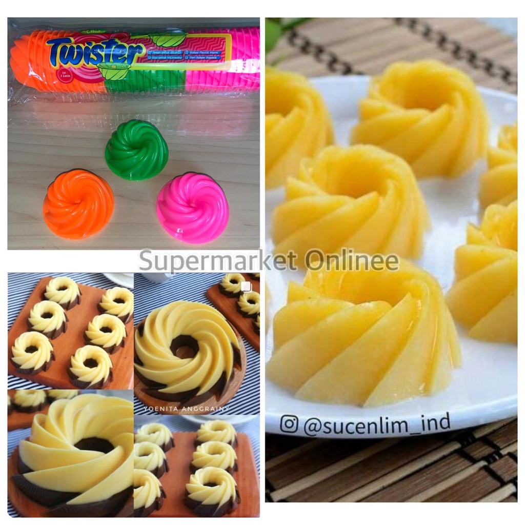 Cetakan Kue Agar Ager Loyang Mini Cup Jelly Coklat Puding Cake Mold Twister Isi 12pcs