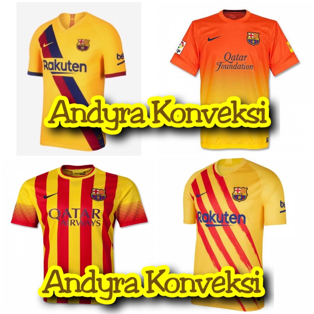 Jual JERSEY RETRO BARCELONA KUNING - FULL PRINTING - FREE NAME SET ...