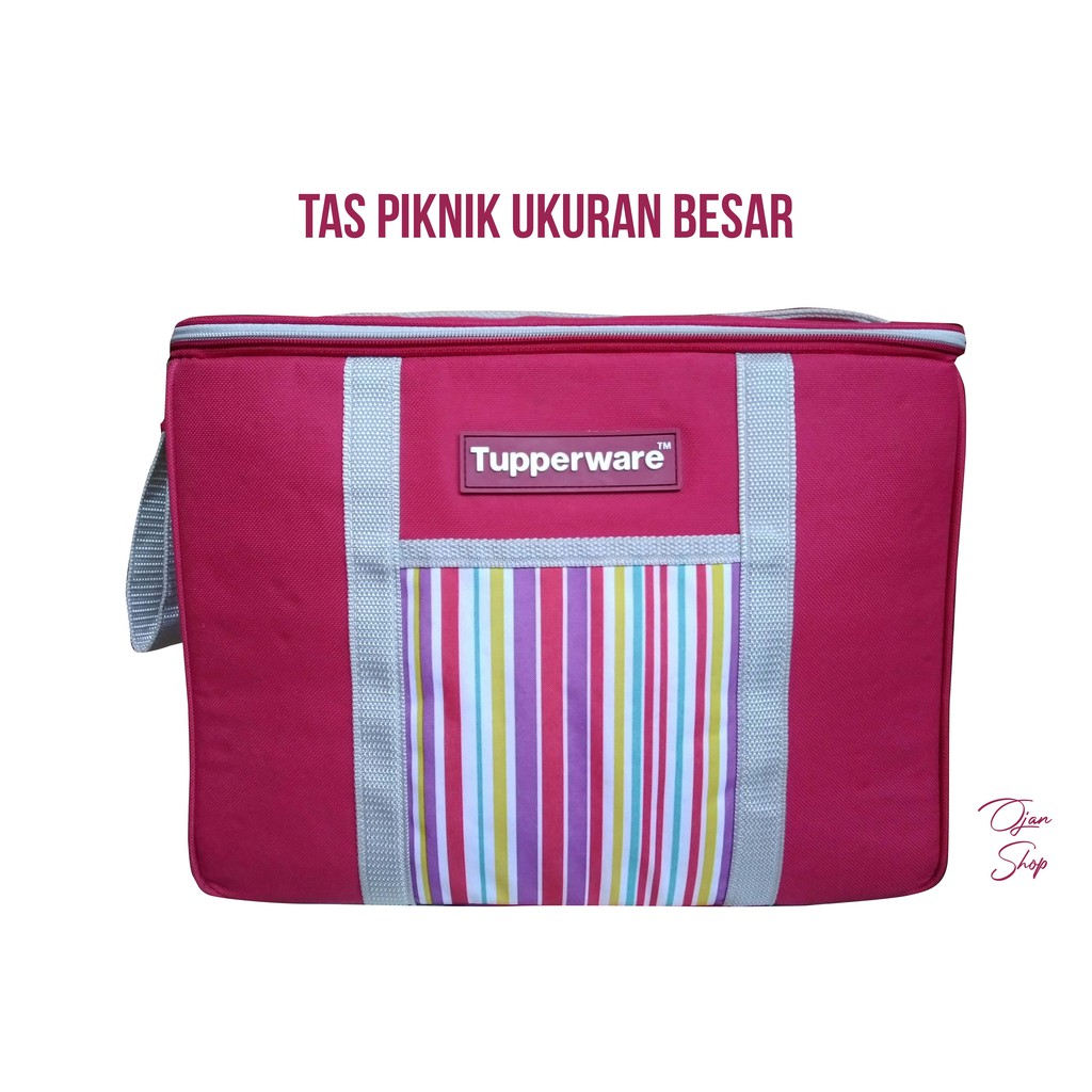 Tas Family Day Out Original - Tas Piknik Merah Ukuran Besar Merk Tupperware - Tas Bekal Jumbo