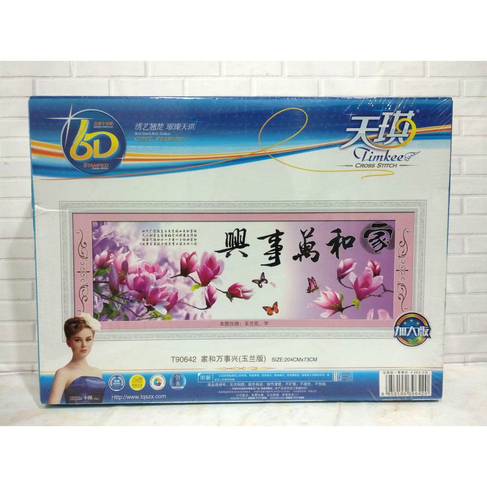 Paket DIY Craft Sulam Kristik Strimin TIMKEE 90642 Bunga Flower Magnolia