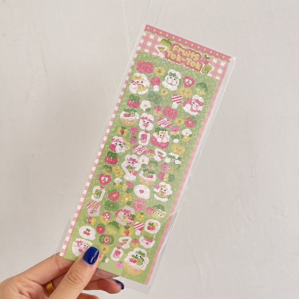 Stiker Laser Hologram Motif Kartun Beruang / Kue Untuk Dekorasi DIY