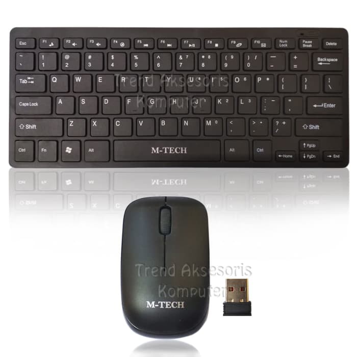 Paket Keyboard Mini Slim Wireless Mouse MTech STK-03 M-Tech STK03 Original