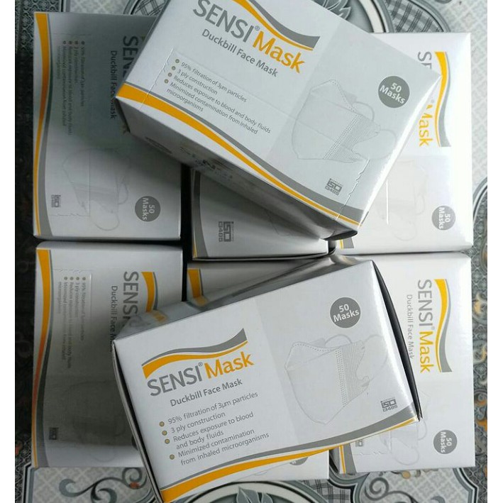 Masker Sensi Duckbill Earloop Original 50 Pcs Warna putih